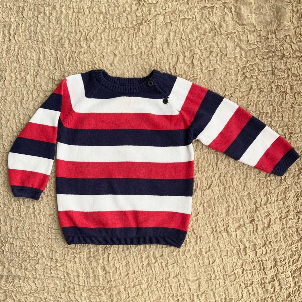 H&M Size 12-18M Red, White, Blue Striped Sweater